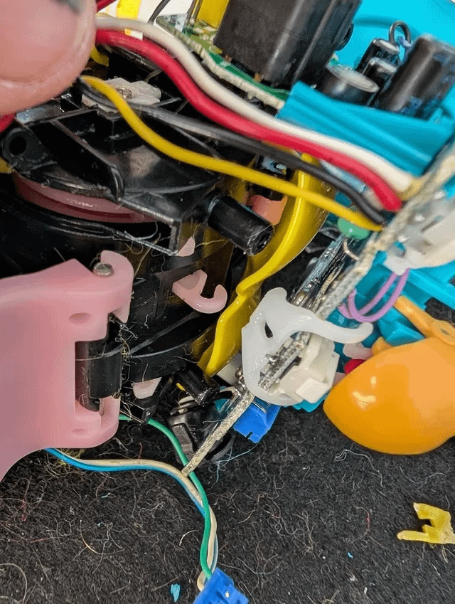 Furby mouth hook after it has been released