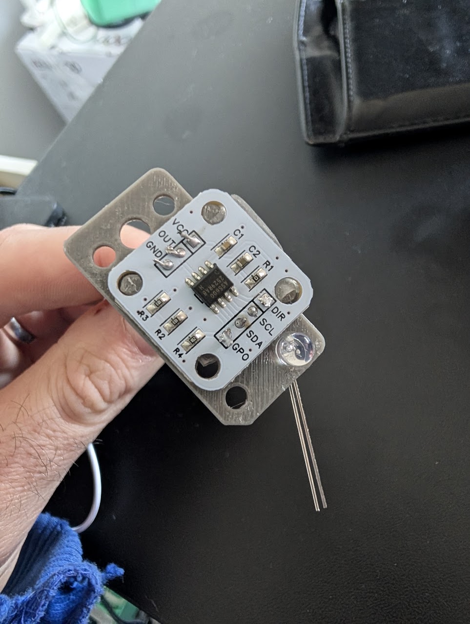 AS5600 sensor attached to a printed mount